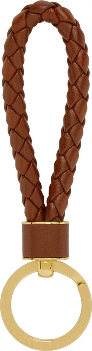Bottega Veneta Burgundy Intreccio Keychain