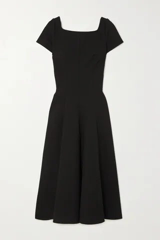 Emilia Wickstead - Marielle Open-back Stretch-crepe Midi Dress - Black