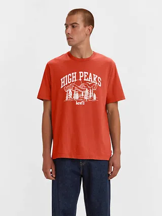 Levi's Relaxed Fit Short Sleeve T-Shirt (Tall) - Men's - Tangerine Tango