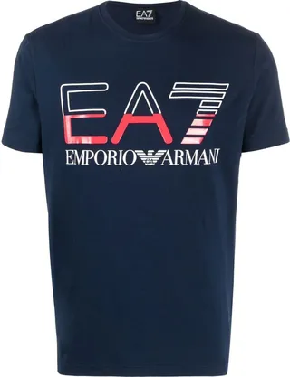 two-tone logo print T-shirt