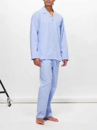 Logo-embroidered Gingham Cotton Pyjamas