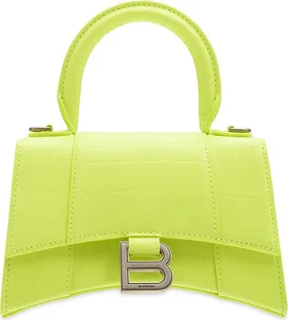 XS Hourglass croc embossed leather bag