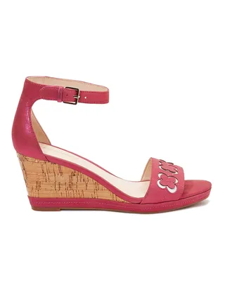 Julian Ankel Strap Wedges Pink