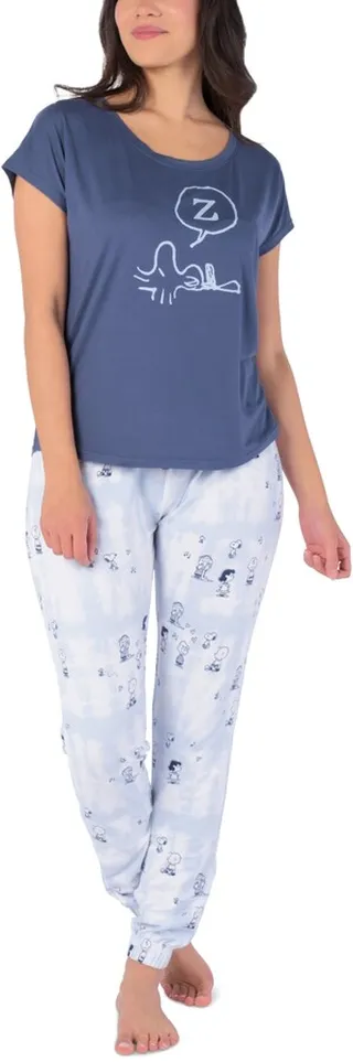 Munki Munki Women's Peanuts Party Tie-Dyed Pajama Set