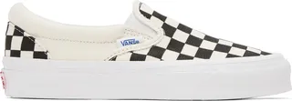 Vans Black & Off-White OG Classic Slip-On Sneakers