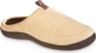Isotoner Men's Advanced Memory Foam Corduroy Hoodback Comfort Slippers