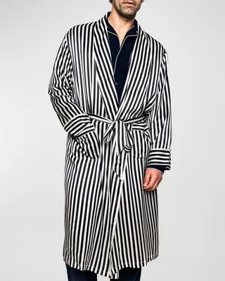 Men's Silk Bengal Stripe Robe