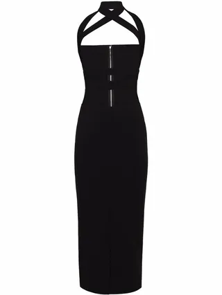 Cut-Out Bustier Midi Dress