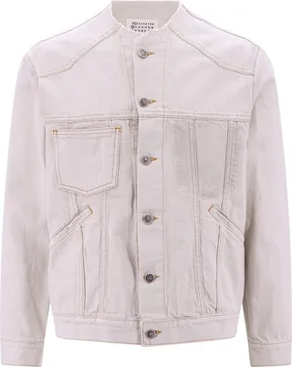 Maison Margiela Collarless Buttoned Denim Jacket