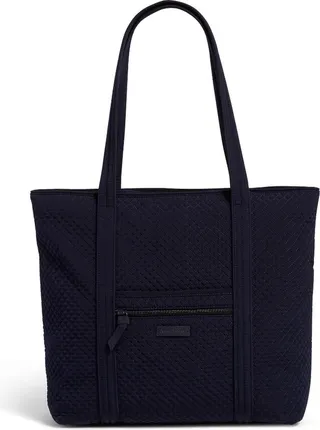 Vera Bradley Women's Microfiber Vera Tote Bag Classic Navy