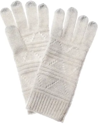 Qi Cashmere Pointelle Donegal Cashmere Gloves