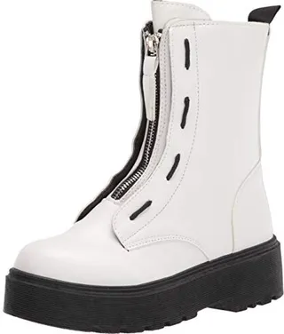 YOKI-KENZO-82 Women's Combat Boot With Zipper In Front