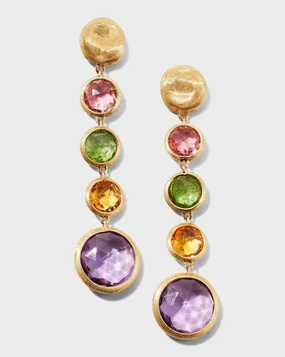 Jaipur 18K Gold Mixed Semiprecious Stone Drop Earrings