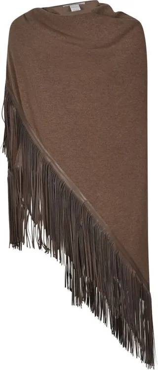 Fringed Hem Asymmetric Cape