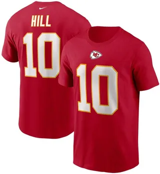 Men's Tyreek Hill Red Kansas City Chiefs Name and Number T-shirt