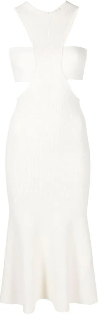 Slashed Harness rib-knit dress