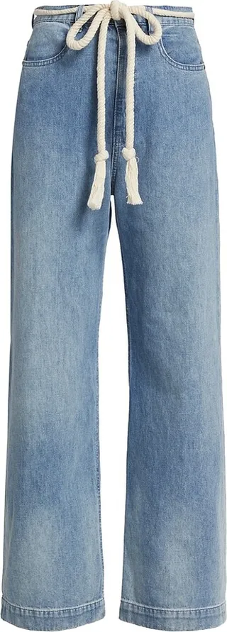 The Seaside Belted Wide-Leg Jeans