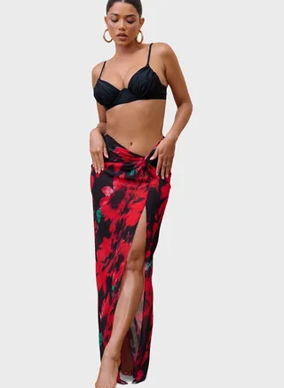 Floral Printed High Waist Skirt