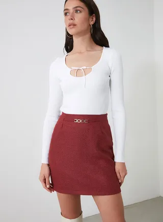 Textured Mini Skirt