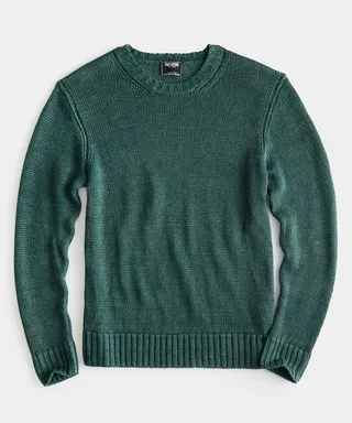 Italian Linen Crewneck Sweater in Alpine