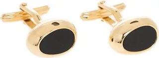 Lanvin Oval Embellished Logo Engraved Cufflinks