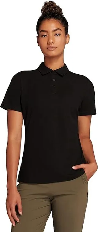 RYU Short Sleeve Polo (Black) Women's Clothing