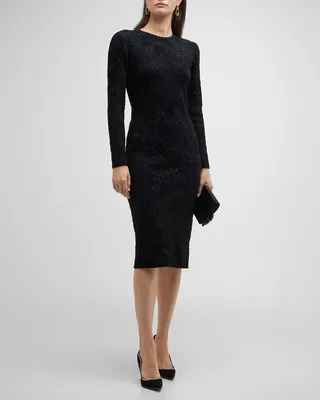 Floral Jacquard Knit Dress