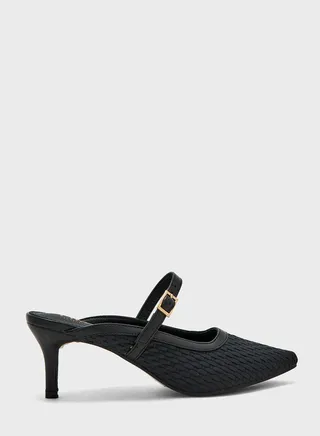 Structured Pointed Heeled Mule