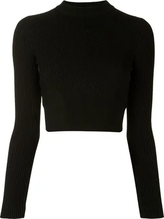 Ribbed Cropped Performance Top