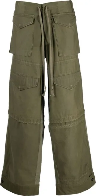 Wide-Leg Cotton Cargo Pants