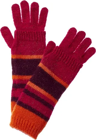 Jocelyn Striped Alpaca-Blend Gloves
