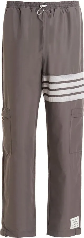 Thom Browne High Waist 4-Bar Striped Track Pants