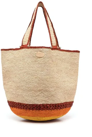 Cabas raffia-woven tote bag