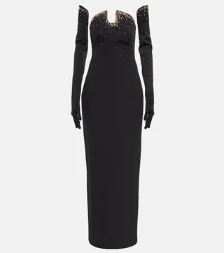 Bessy embellished crepe gown