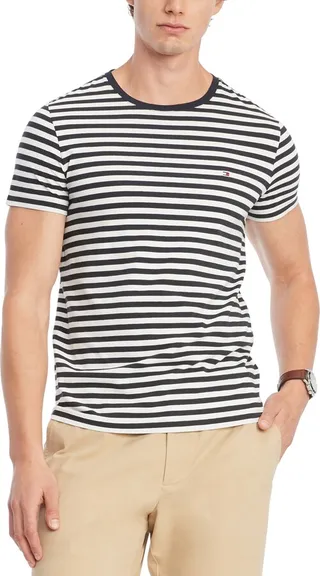 Tommy Hilfiger Men's Th Flex Slim-Fit Striped T-Shirt