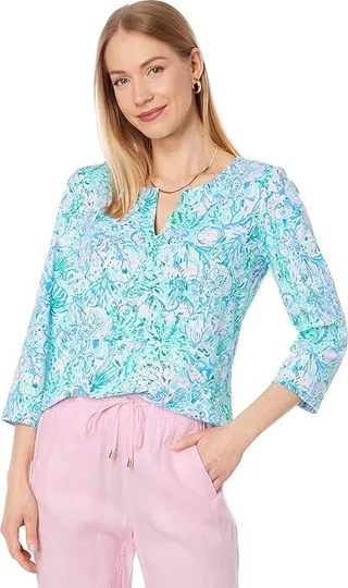 Lilly Pulitzer UPF 50+ Karina Tunic (Surf Blue Soleil It On Me) Women's Clothing