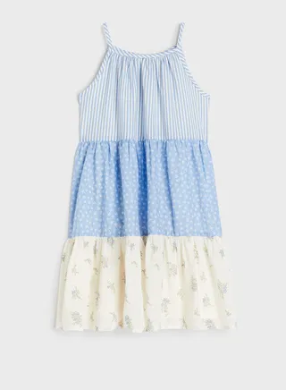 Kids Color Block Printed Midi Dress