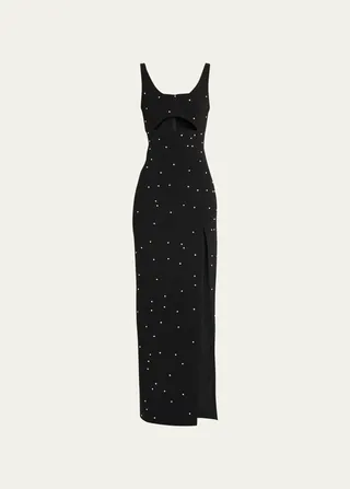 Aliyah Crystal-Embellished Keyhole Column Gown