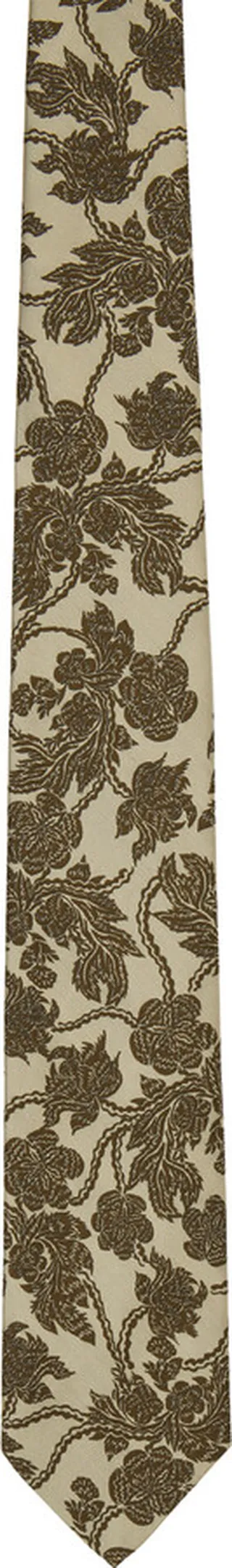 Dries Van Noten Beige & Brown Floral Tie