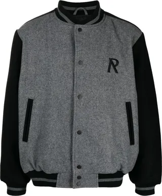 Embroidered-Logo Detail Bomber Jacket
