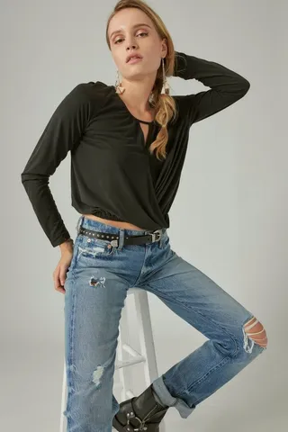 Sandwash Deep V Neck Top