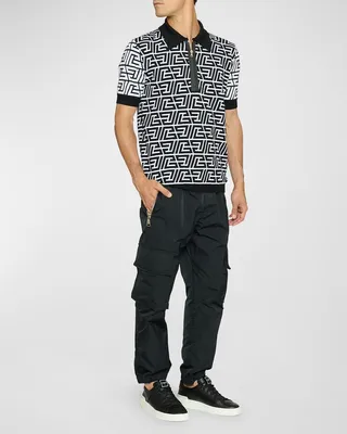 Men's Pyramid Monogram Knit Polo Shirt