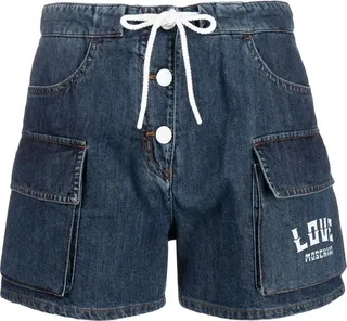 Logo-Print Denim Shorts