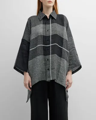 Short-Sleeve Shirt with Collar (Mid Plus Length)