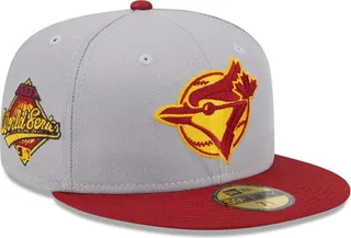 Men's New Era Gray and Red Toronto Blue Jays Navy Undervisor 59FIFTY Fitted Hat