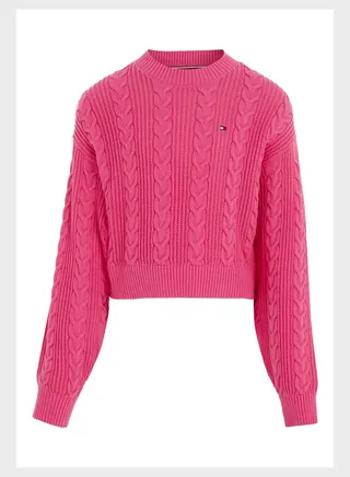 Kids Cropped Crew Neck Sweater