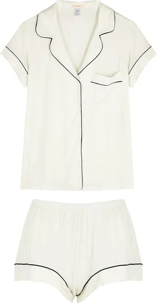 Eberjey Gisele Ivory Jersey Pyjama Set