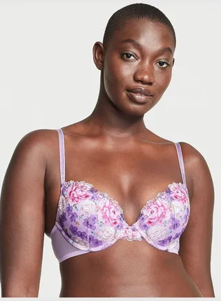 Floral Embroidery Push-Up Bra