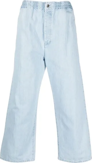 Kobe elasticated waistband wide-leg jeans