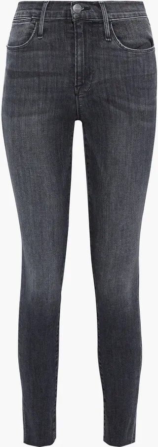 Le High Skinny cropped frayed mid-rise skinny jeans